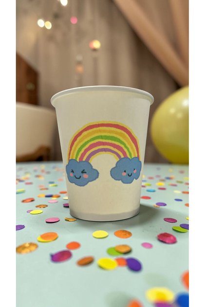 Rainbow-Summer-Unicorn Birthday Party Themed Disposable 7 oz 50 Pcs Paper Cups