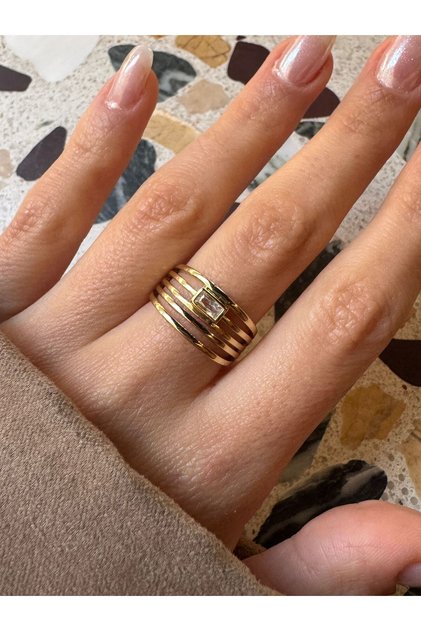 Clarence Stone Detailed Adjustable Ring