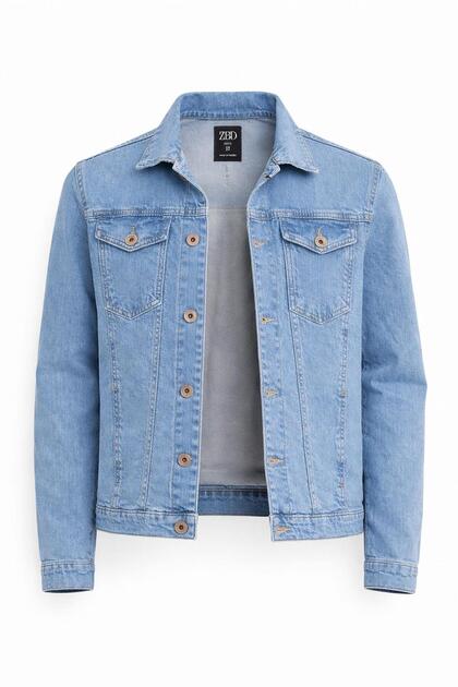 Jachetă de blugi pentru bărbați Zbd denim Standard Fit cu cu buzunare nasturi 7590