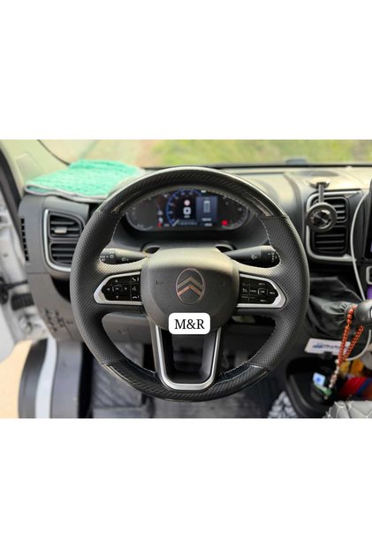 DUCATO 2023 DERİLİ DİREKSİYON 5D KRİSTAL KARBON Orjinal Kaplama Deri Direksiyon Kılıfı