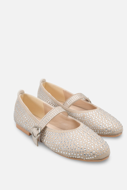 Ni̇l women's front k Belt i stone b Ballet Flats a034-k3375