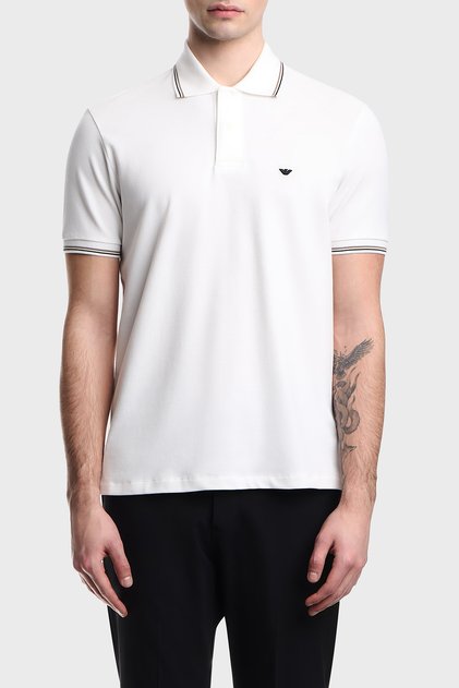 Cotton Lu Regular Fit Logo Buttoned Polo Men's Polo Em004606 Af23090 U0003