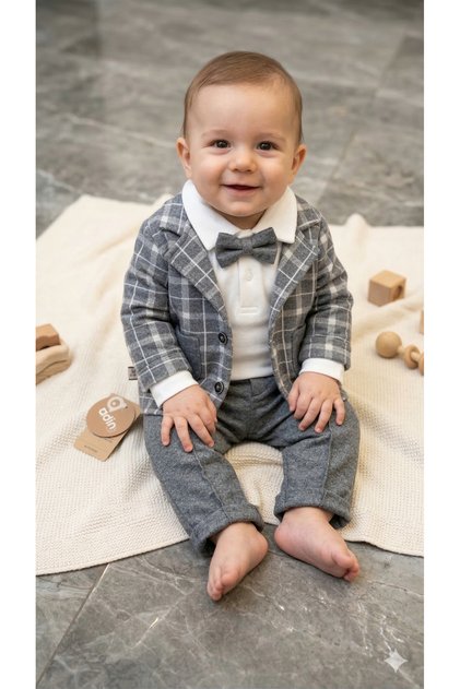 Baby Boy Jacketed Suit 3-Piece Set Holiday Baby Gift Mevlütlük