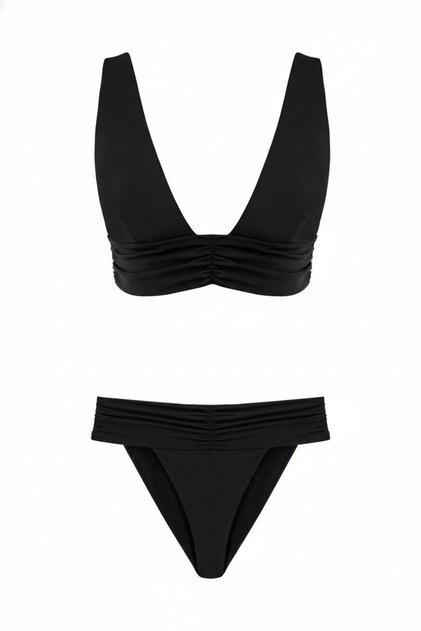 Ruched Black Nadide Bikini Set