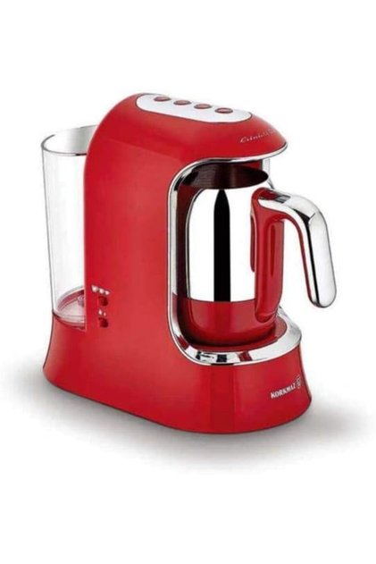 Korkmaz - A862 Kahvekolik Aqua Coffee Machine Red/Chrome