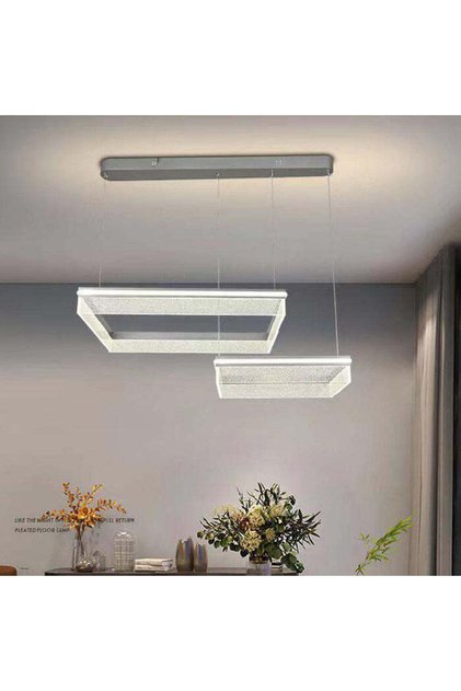 Candelabru LED suspendat, model F23017/2, cu telecomandă, 360W, gri
