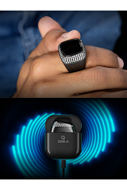 iqibla Smart Ring M02-Premium Akıllı Zikir Yüzüğü Altın Gül Renk
