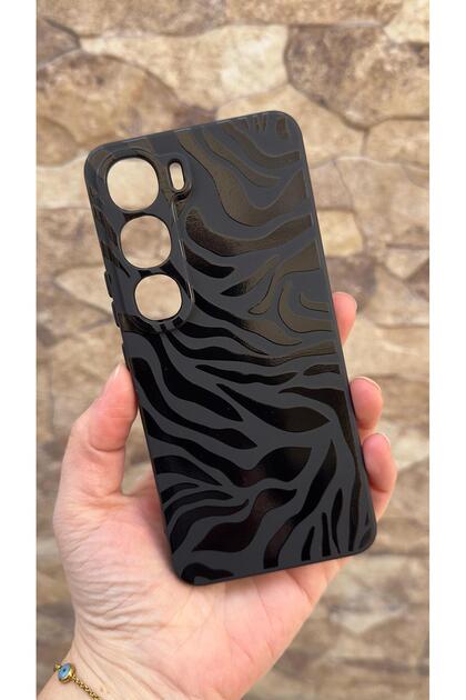 Vivo V40 Lite 5g Compatible Zebra Patterned Silicone Shock-Absorbing Classic Protected Rubber Case