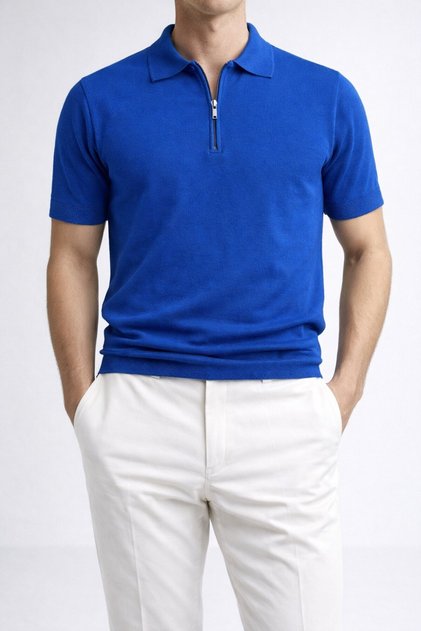 Men'S, Half-Zip, Soft-Textured , Summer-Spring, Knitwear, Polo Neck T-Shirt Polo02