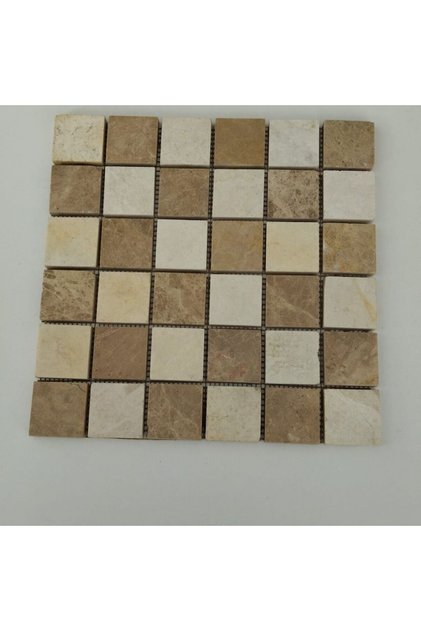 Cilalı Mix Traverten 5x5 Mozaik - Outlet