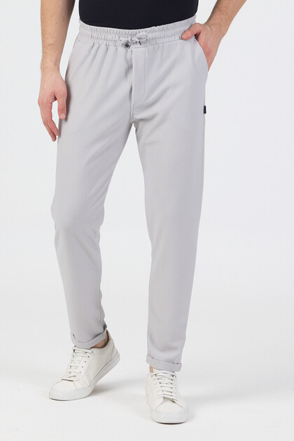 Men's Slim Fit Soft Fabric Stretch Fabric Double Leg Jogger Pants Gray