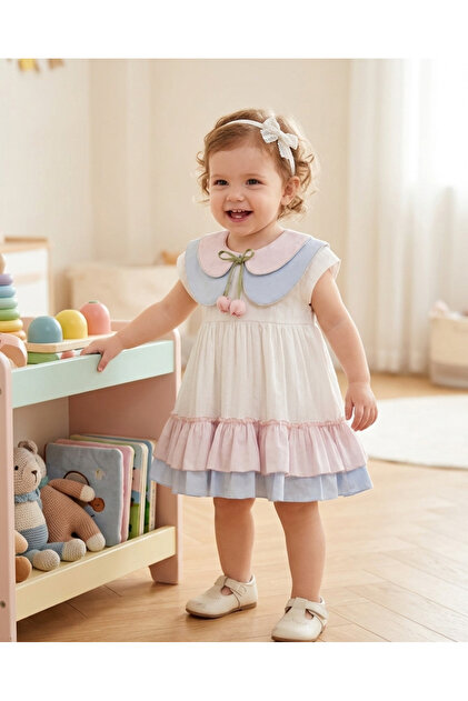 open lace back dress Pastel Baby Doll Dress Small