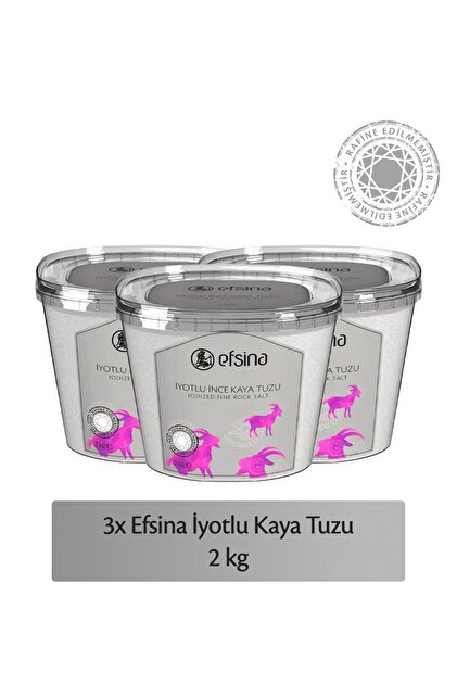 Efsina 3'lü Fırsat Paketi 2 KG İyotlu İnce Kaya Tuzu - Fiyatı