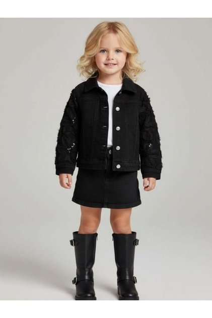 Girl's Floral Embroidered Design Jacket