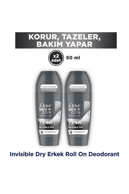 Men +Care Erkek Roll On Deodorant Invisible Dry 50 ml x2
