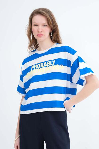 Addax Çizgili Kısa Kollu T-shirt P10631 - Fiyatı, Yorumları