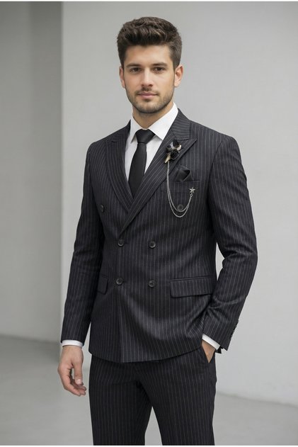 Costum bărbătesc slim fit cu două rânduri de nasturi (2026)