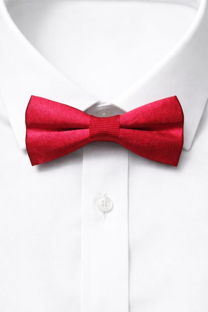 23 April Children's Red Satin Bow Tie with Adjustable Elastic for Birthdays and Special Occasions 0-14 Years