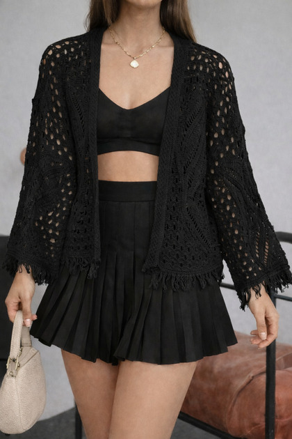 Tasseled Short Cardigan