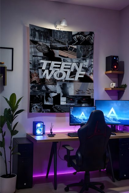 Teen Wolf Dizi Duvar Örtüsü– Kaliteli Kumaş, Gamer Oda Dekoru Tapestry Duvar Halısı
