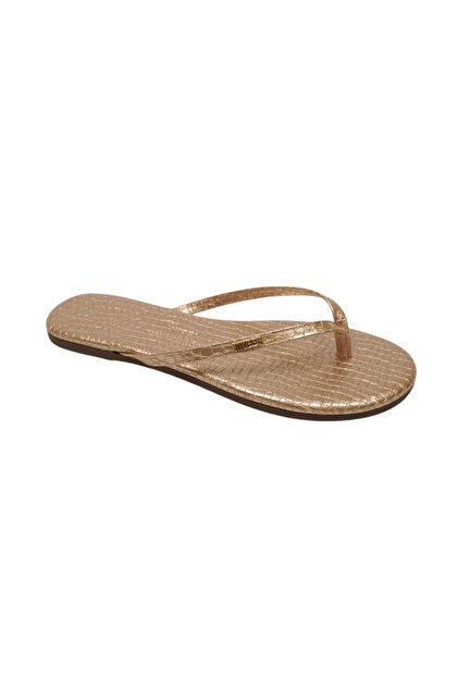 Women's Classic Crocodile Gold Logo Stylish Daily Flip Flops Slipper