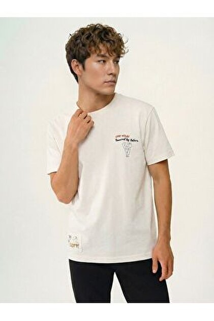 JACK & JONES Joranatomy Skull Tee SS Crew Neck SN Men's, White, S