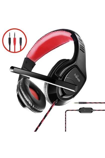 Gaming Headset with 3.5mm Connector and Audio Y Splitter Cable