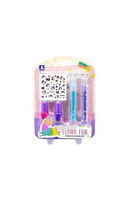 Set cu 2 lacuri de unghii, 2 sclipici, stickere.