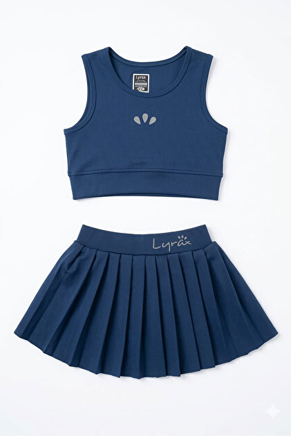 Lyrax Embossed Skort Crop Girls' Sports Set