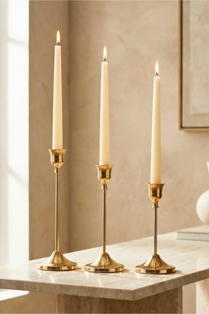Brilla Gold 3'lü Şamdan Seti 242621