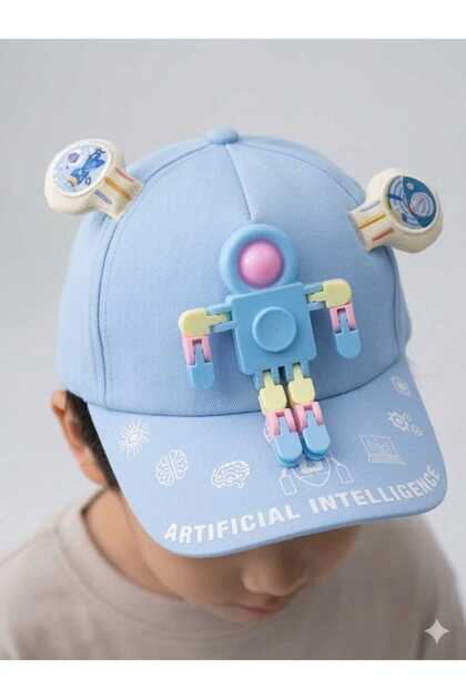 Children's Cap Hat with Removable Toy Figures for Ages 5-8