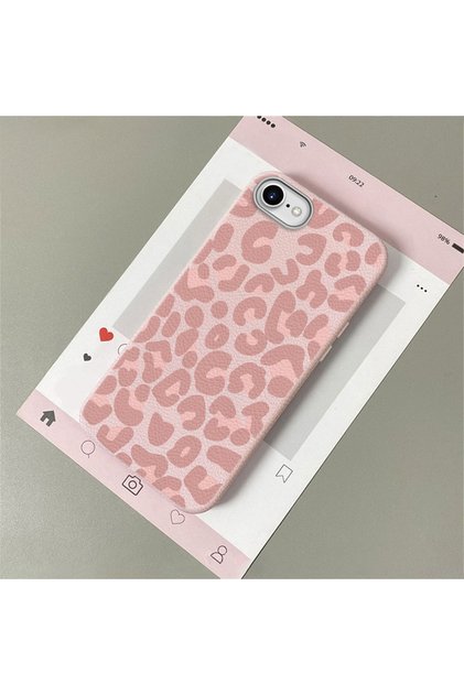 iPhone 7/8/SE 2020 2022 Uyumlu Şık leopar desenli, deri dokulu telefon kılıfı