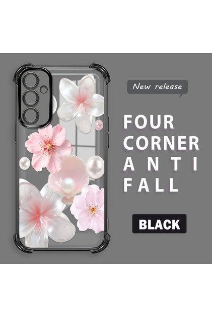Samsung Galaxy A34 Compatible Transparent Four Corner Silicone Coated Glossy Edge Case