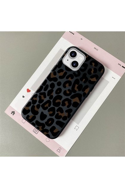 Stylish Leopard Printed Pack, Leather Textured Phone Cases Compatible with iPhone 13/14