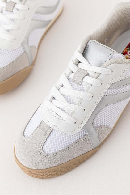 Women's daily white Sneakers lace-up comfortable sports shoes