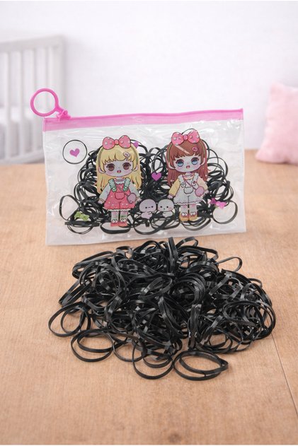 119 Pieces Set of Bag Children's Hair Clips and Hair Elastics - Children's Hajj Umrah Gift - Black