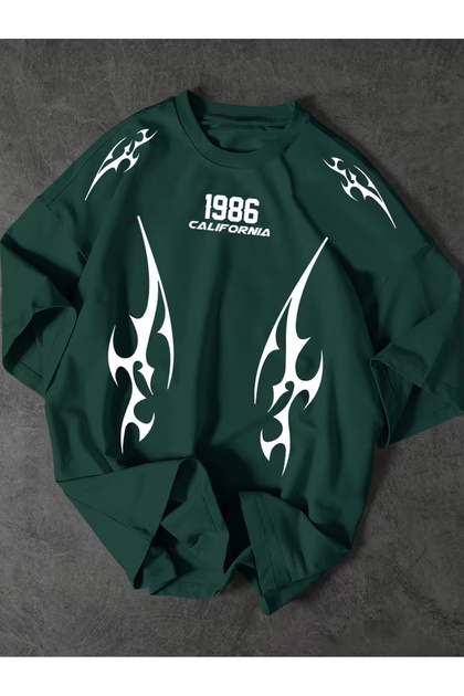 Unisex 1986 California Design Printed Oversized T-Shirt