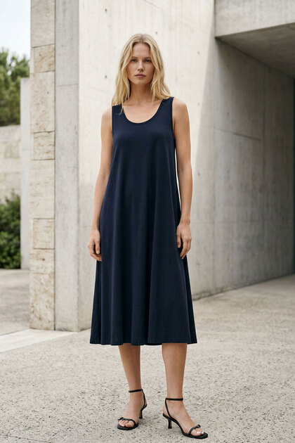 navy blue dress for baby girl Satin A-Line Cocktail Dress With Thick Straps And Square Neckline