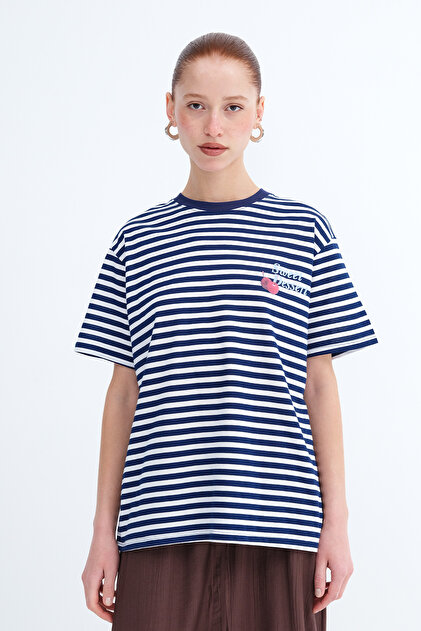 Addax Çizgili Kirazlı T-shirt P10542 - Fiyatı, Yorumları