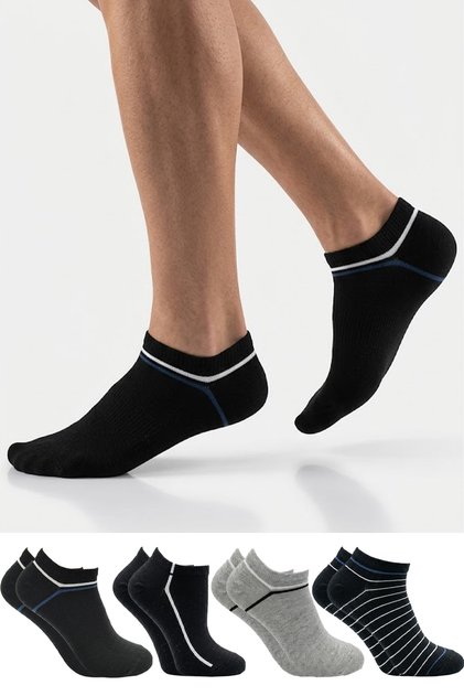 Men's Cotton Multi-Colored Booties Socks 4-Pack