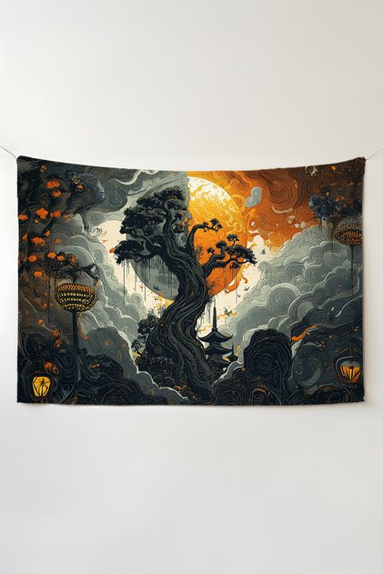 Day of the Dead Wall Covering – Large Size Tapestry Wall Rug Sq, Game Anime Movie Room Decor