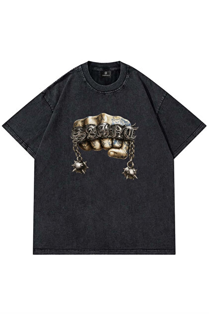 Trendiz Unisex Thermal Vicinity Yıkamalı Tshirt Antrasit - Fiyatı