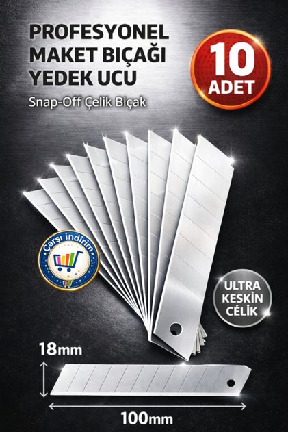 10 Adet Yedek Uç Maket Bıçak Ucu Falçata Maket Bıçağı Yedeği