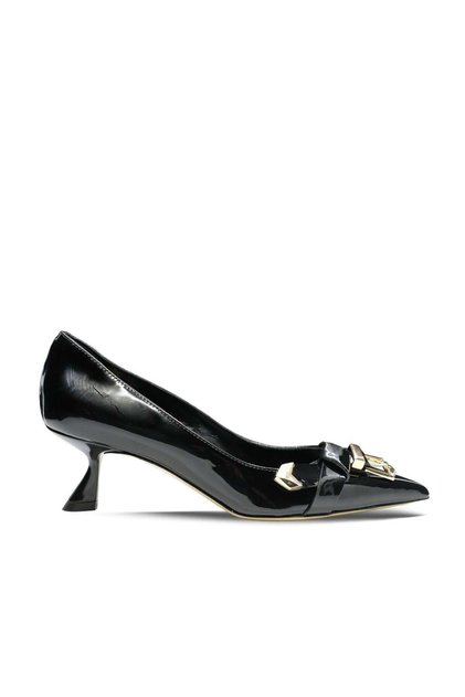Genuine Patent Leather Low Heel Women's Shoes J59 Vernice Nera (Patent Leather Black)