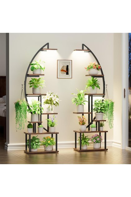 Multi-Layer Wrought Iron Plant Stand with Wheels for Living Room & Balcony
