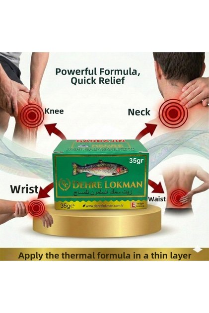 Gardajin Trout Oil Extract Massage Cream 35Gr. (4 Pieces)For Knees, Waist, Neck and Joints