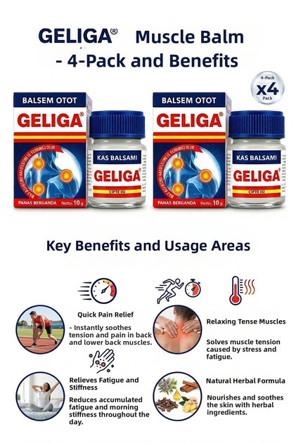 Balsem Otot 10g – Pain Relief Massage Cream, Set of 4 Balms