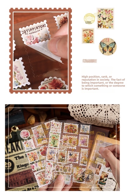 4 Sheets Transparent Stickers Bullet Journal Scrapbook Laptop Agenda Planner Flower