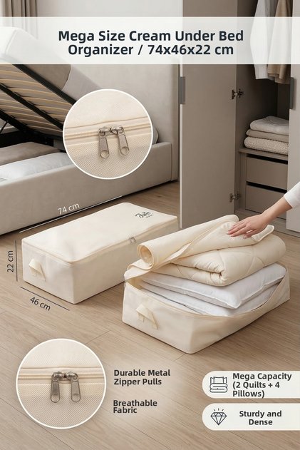 Mega Size Cream Under Base Organizer Bag 74x46x22