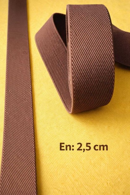 Kahverengi 2,5 Cm Süper Lastik Bel,don Ve Paça 1 Paket 3 Metre